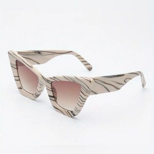 Marble Cat Eye Brown Gradient Tint Sunglasses